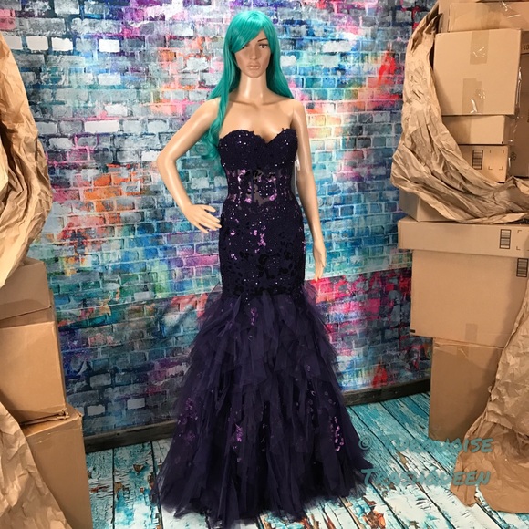 JOVANI Purple Glitter Corset Prom Gown! #172008 - Picture 2 of 7